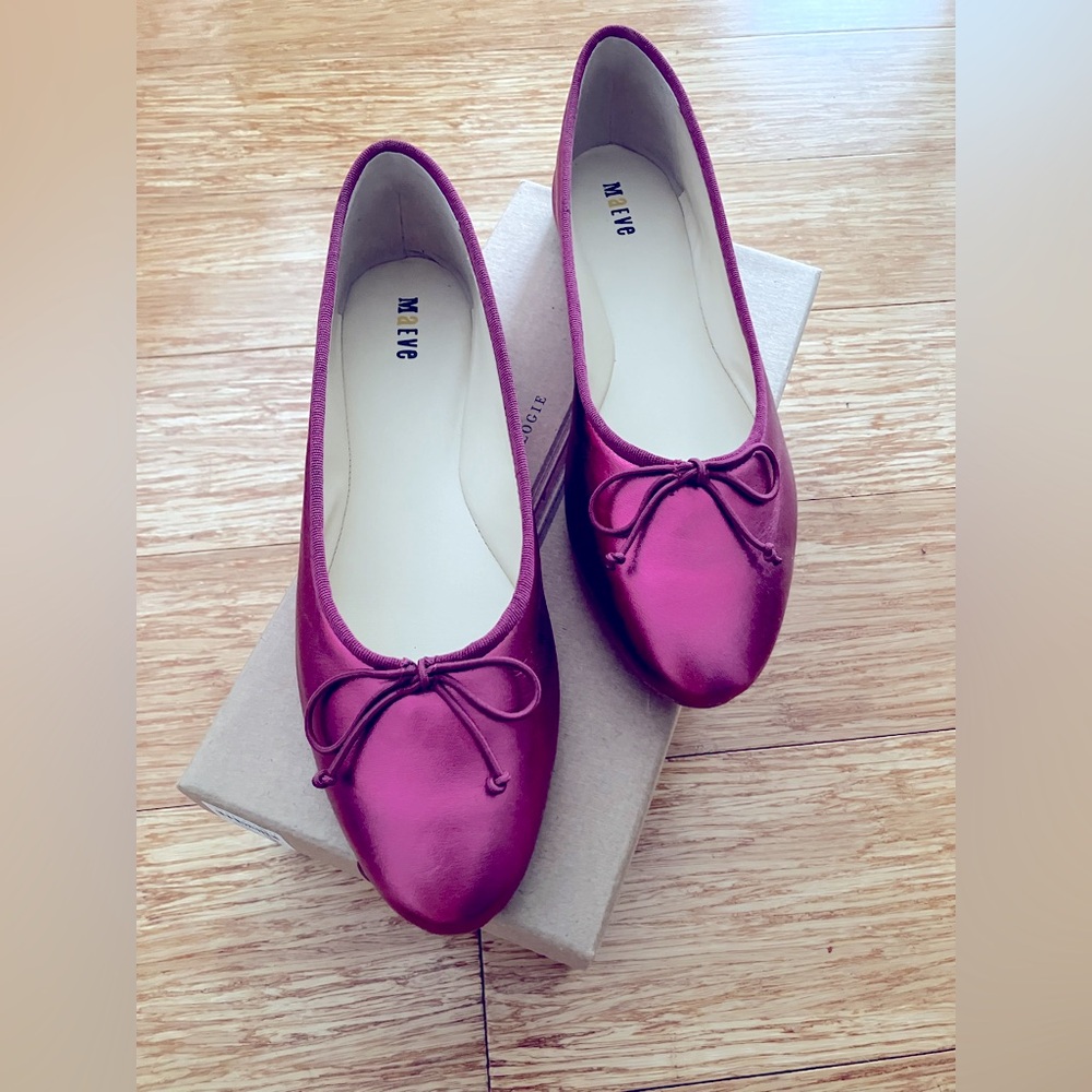 Deep metallic pink Maeve leather ballet flat